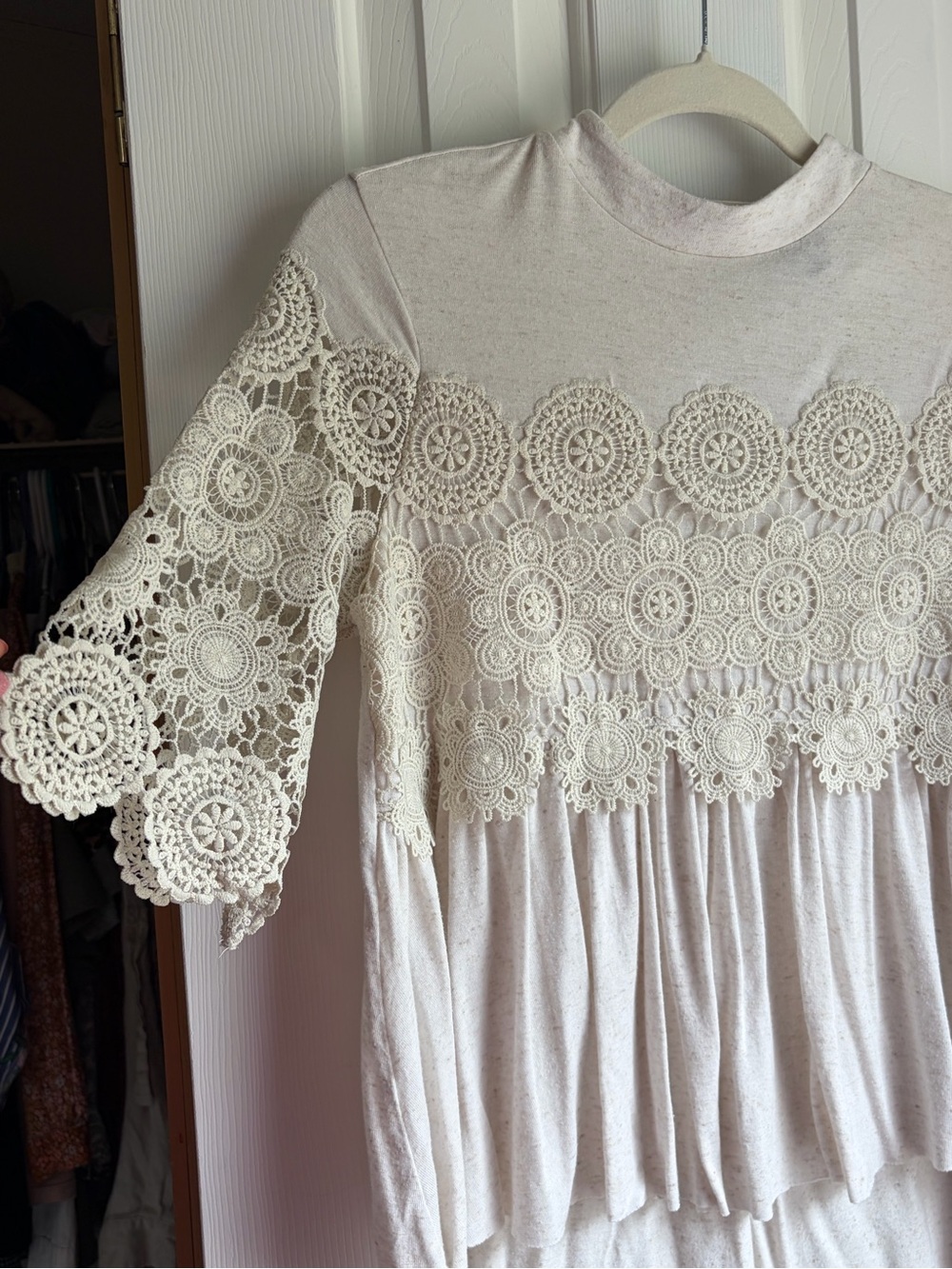 American Eagle Outfitters Cream Speckled Knit Tunic